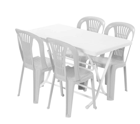 plastik masa sandalye takımı beyaz